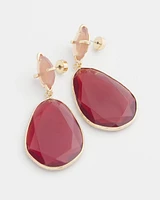 Pink Gem Drop Earrings