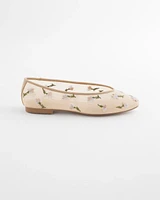 Orchid Embroidered Ballet Flats