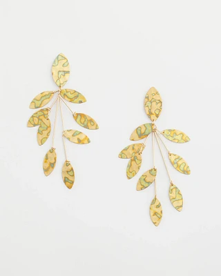 Golden Marble Petal Drop Earrings