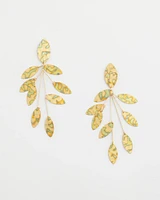 Golden Marble Petal Drop Earrings