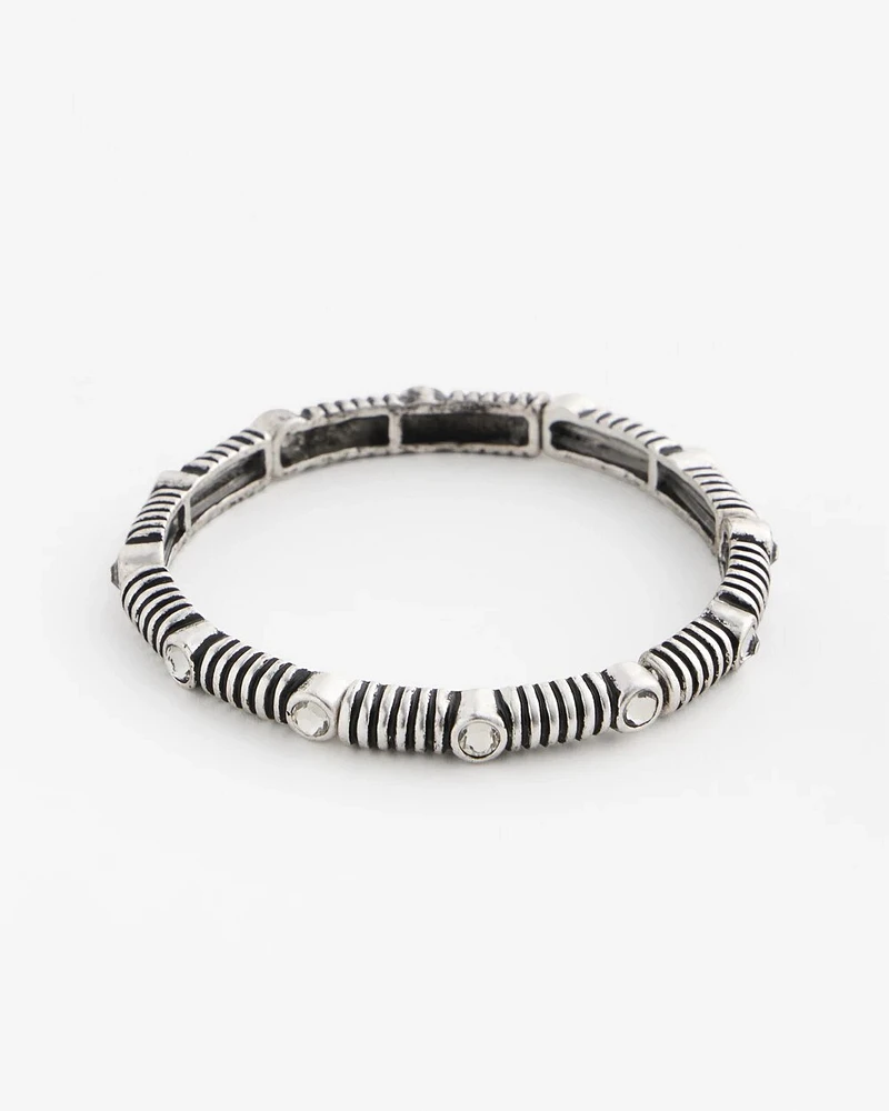 Silvertone Stretch Bracelet