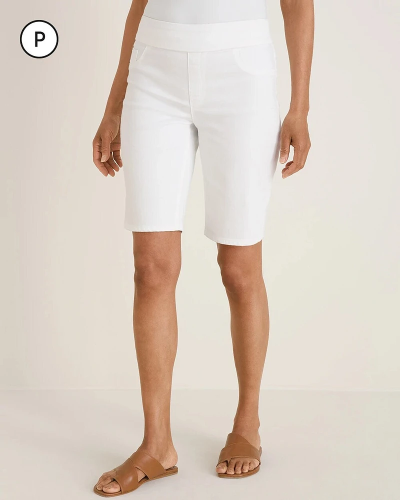 No-Stain Pull-On Denim Shorts