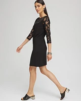 Mesh Floral Ponte Sheath Dress