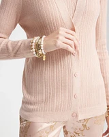Lurex Ribbed Cardigan