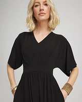 Flutter-Sleeved Jersey Maxi Dress