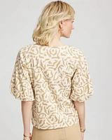 Animal Print Bubble Sleeve Top