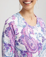 Paisley Slub Scoop Neck Tee