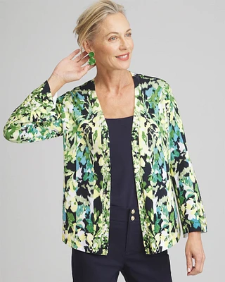 Spun Rayon Floral Flare Sleeve Cardigan