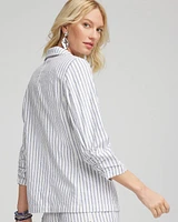 Striped Linen Stretch Blazer