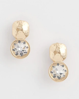 No Droop™ Gold Tone Crystal Clip-On Earrings
