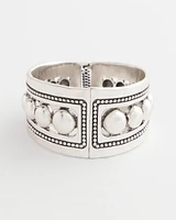 Silvertone Stretch Hinge Bracelet
