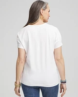 Butterfly Cotton V-Neck Tee