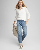 Collared V-Neck Pullover Sweater