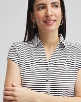 Zenergy® UPF Stripe Cap Sleeve Polo