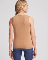 Floral Heatset V-neck Sweater Tank