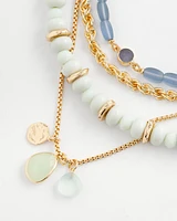 Multi Strand Ocean Charm Necklace
