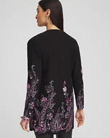 Jacquard Scalloped Hem Cardigan