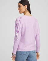 Sequin V-Neck Pullover Sweater