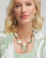 Turquoise and Gold Bib Necklace