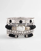 Black Bead Stretch Bracelet