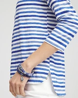 Striped Slub Scoop Neck Tee