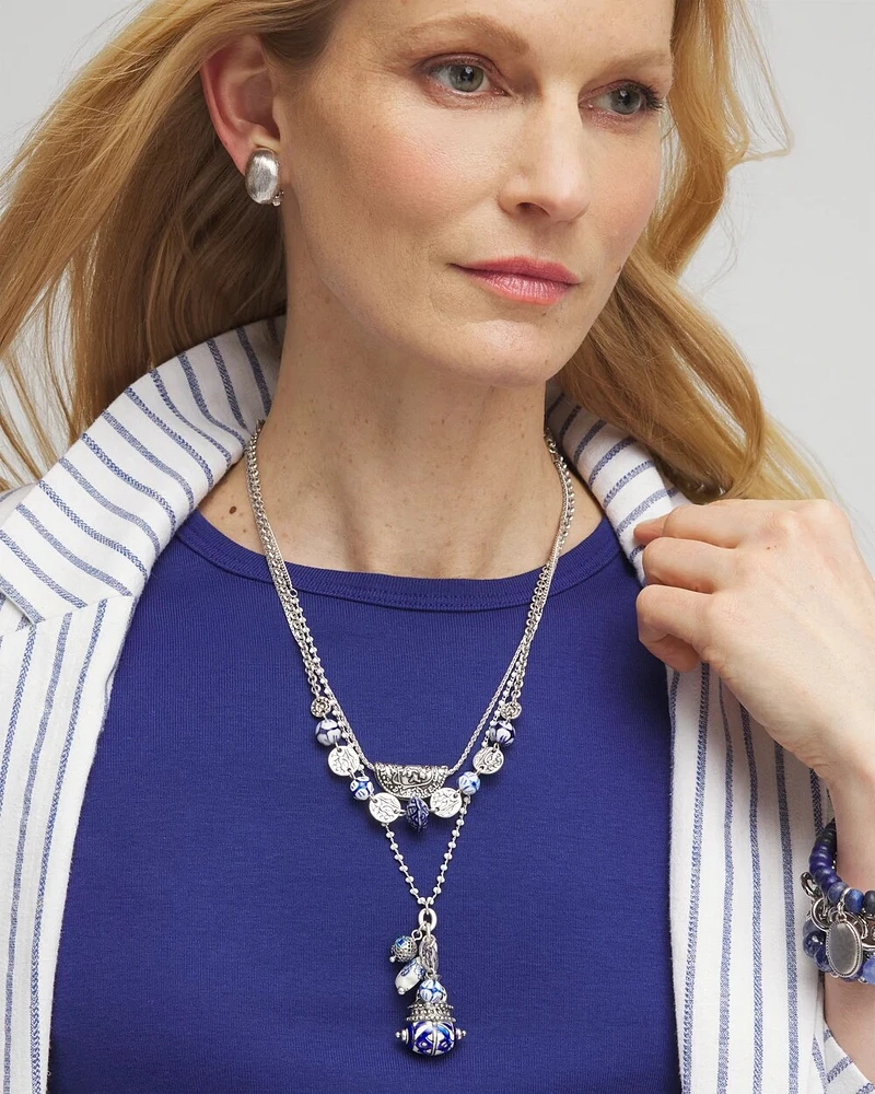 Convertible Multi Strand Charm Necklace