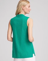 Textured Sleeveless V-Neck Tunic