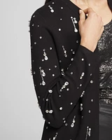 Embellished Long-sleeve Cardigan