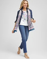 Paisley Slub Scoop-Neck Tee