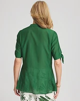 Cotton Voile & Silk Pleated Blouse