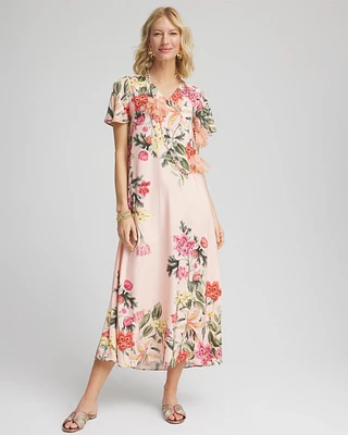 Floral Satin Maxi Dress