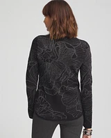 Jacquard V-Neck Pullover Sweater