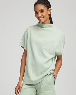 Zenergy® Beach Slub Funnel Neck Pullover Top