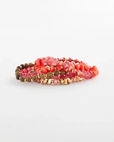 Stretch Set of Five Beaded Bracelets