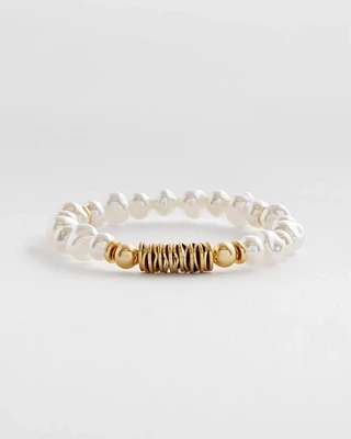 Modern Pearl Gold Tone Hero Bracelet