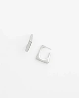 No Droop® Silver Tone Square Hoops