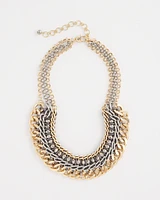 Mixed-Metal Chain Collar Necklace