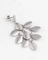 Satin Silver-Tone Chandelier Earrings