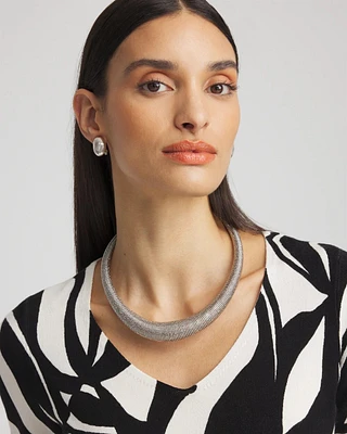 Silver Coil Statement Necklace