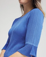 Ruffle Crew-Neck Pullover Sweater
