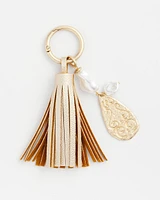 Faux Leather Tassel Bag Charm