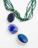 Agate Lapis Lazuli Pendant Necklace
