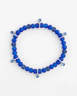 Sea Glass Motif Beaded Stretch Bracelet