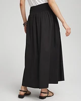 Poplin Smocked Waist Skirt