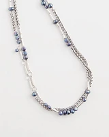 Silver Tone & Pearl Necklace
