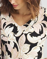 Scroll V-neck Pullover Sweater