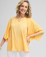 Satin Keyhole Neck Blouse