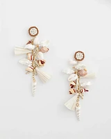 Sundial Shell & Raffia Earrings