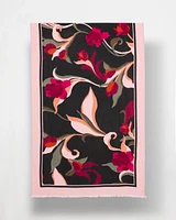 Orchid Print Oblong Scarf