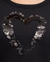 Sequins Heart Valentine's Tee